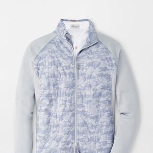 Peter Millar Camo Hyperlight Merge Hybrid Jacket Medium Gale Grey Golf Zip